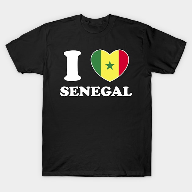 I Love Senegal Heart Flag Women Men Kids Souvenir T-Shirt by BramCrye